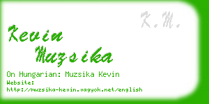 kevin muzsika business card